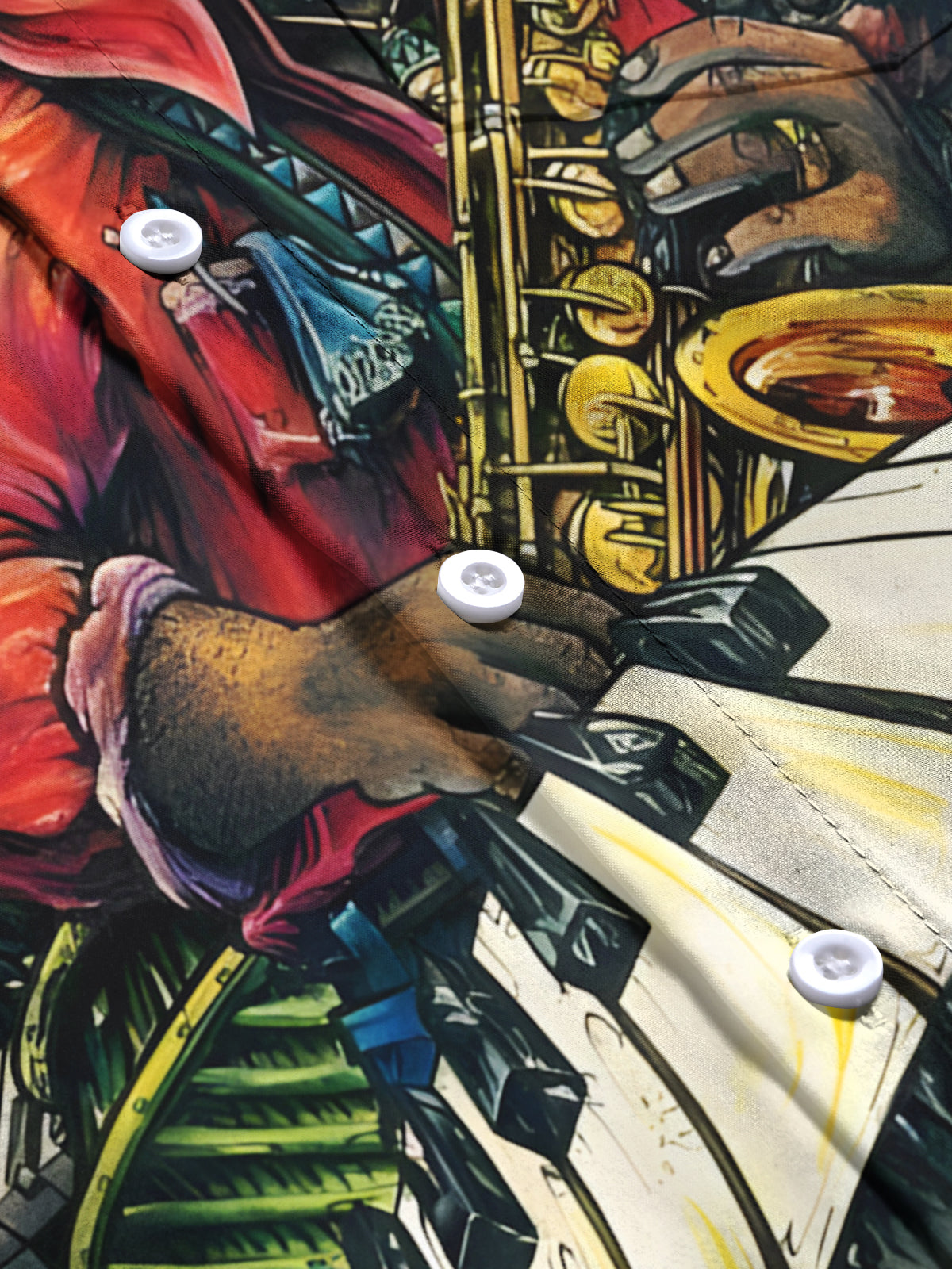 Musical Instrument Art Print Men's Pocket Short Sleeve Shirts