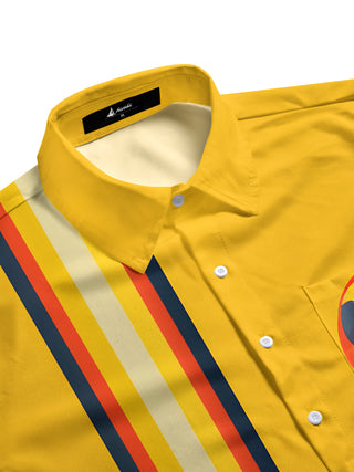 men's printed short sleeve flat lay shirt