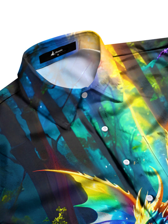 men's Chinese dragon shirt side view