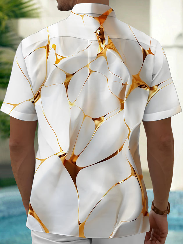 men's geometric print shirt back view