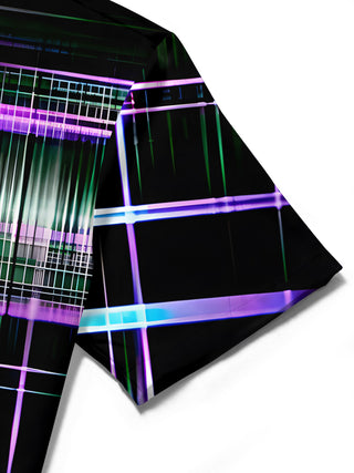 men's printed shirt close-up short sleeve