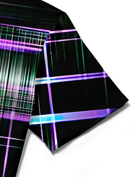 men's printed shirt close-up short sleeve