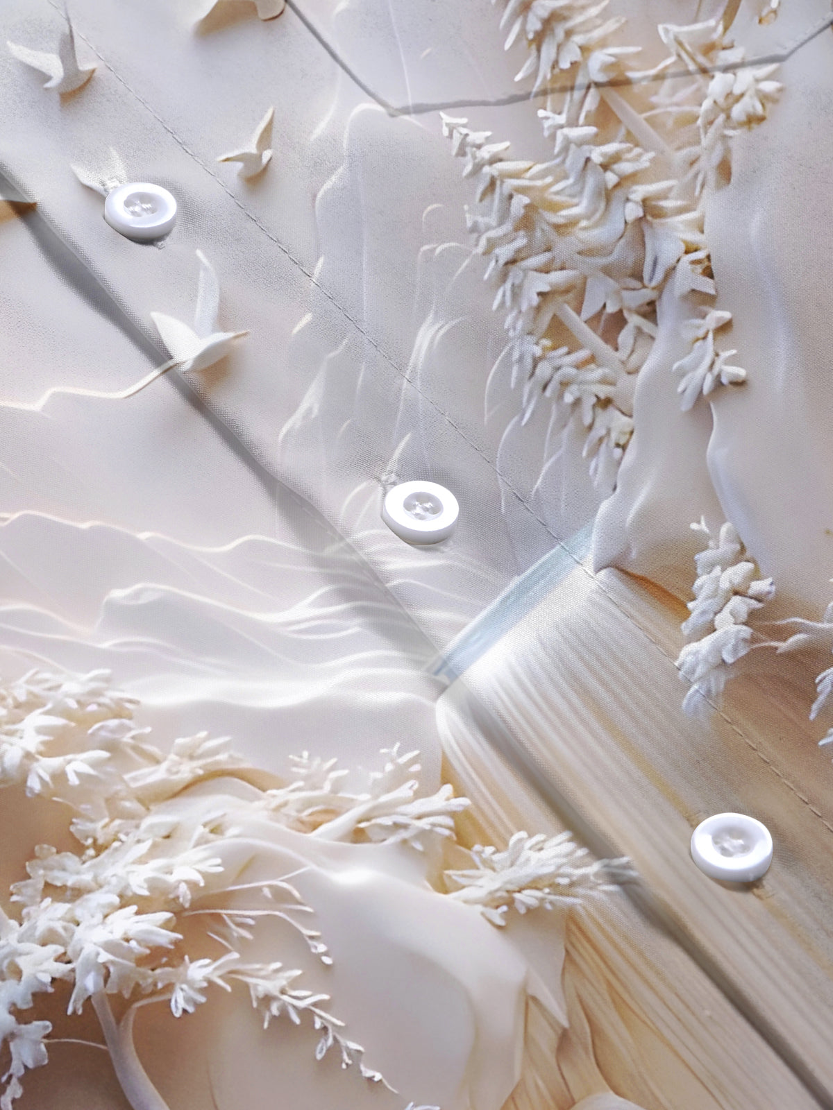 Landscape Trees Birds Men's Pocket Short Sleeve Shirts