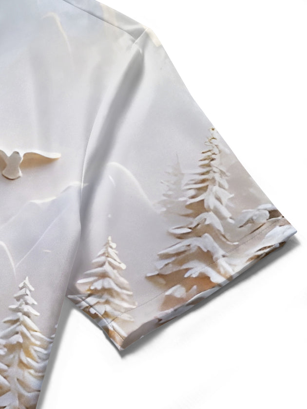 men's printed shirt close-up short sleeve