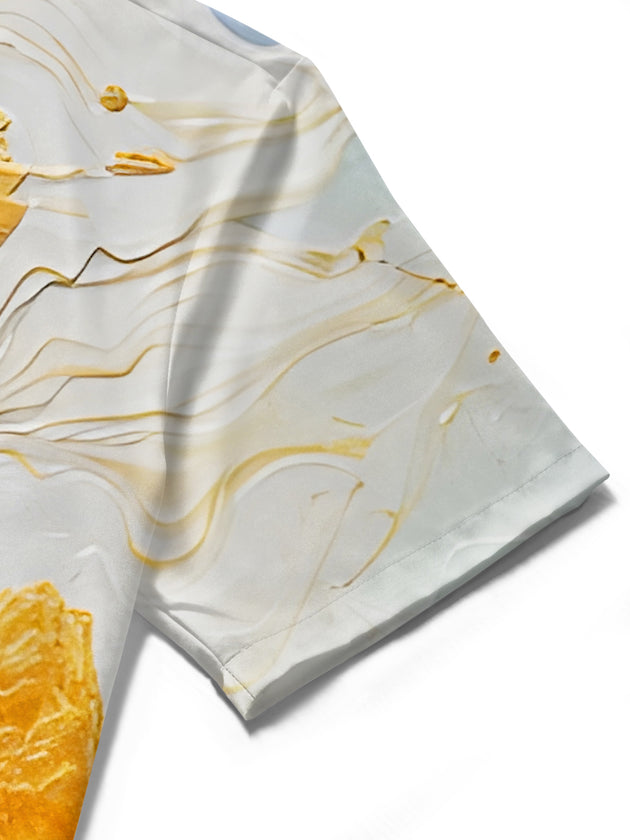 men's floral shirt close-up short sleeve