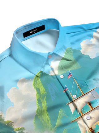 men's short sleeve shirt side view