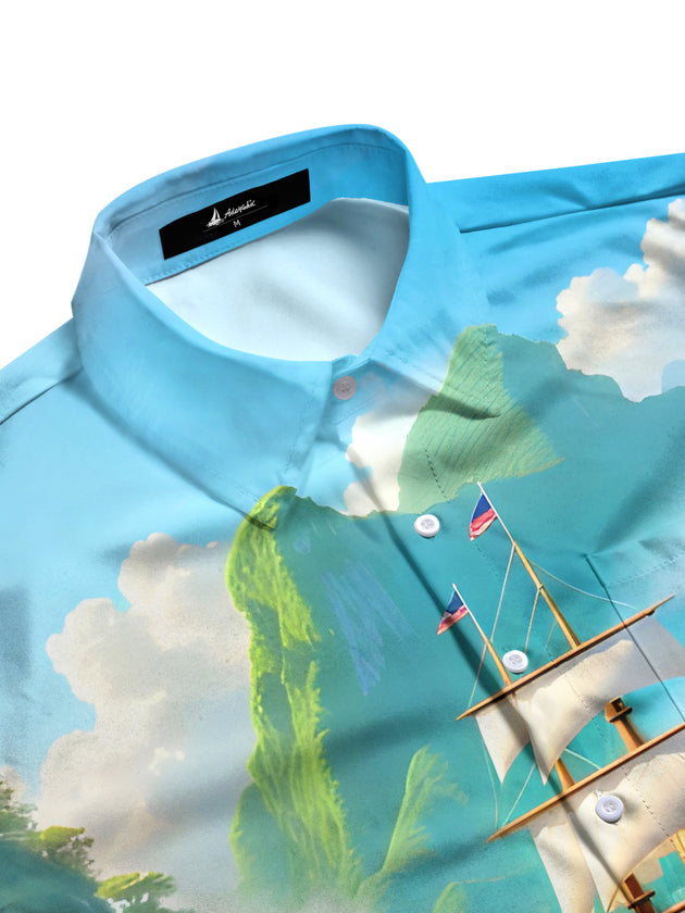 men's short sleeve shirt side view