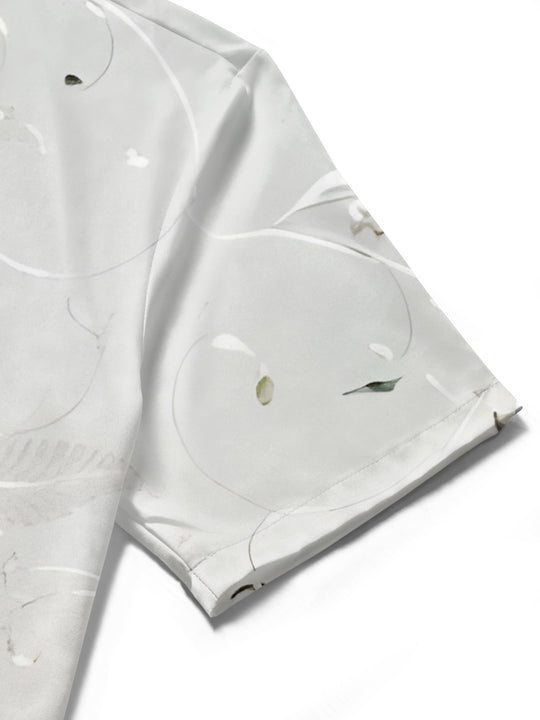 men's floral shirt close-up short sleeve