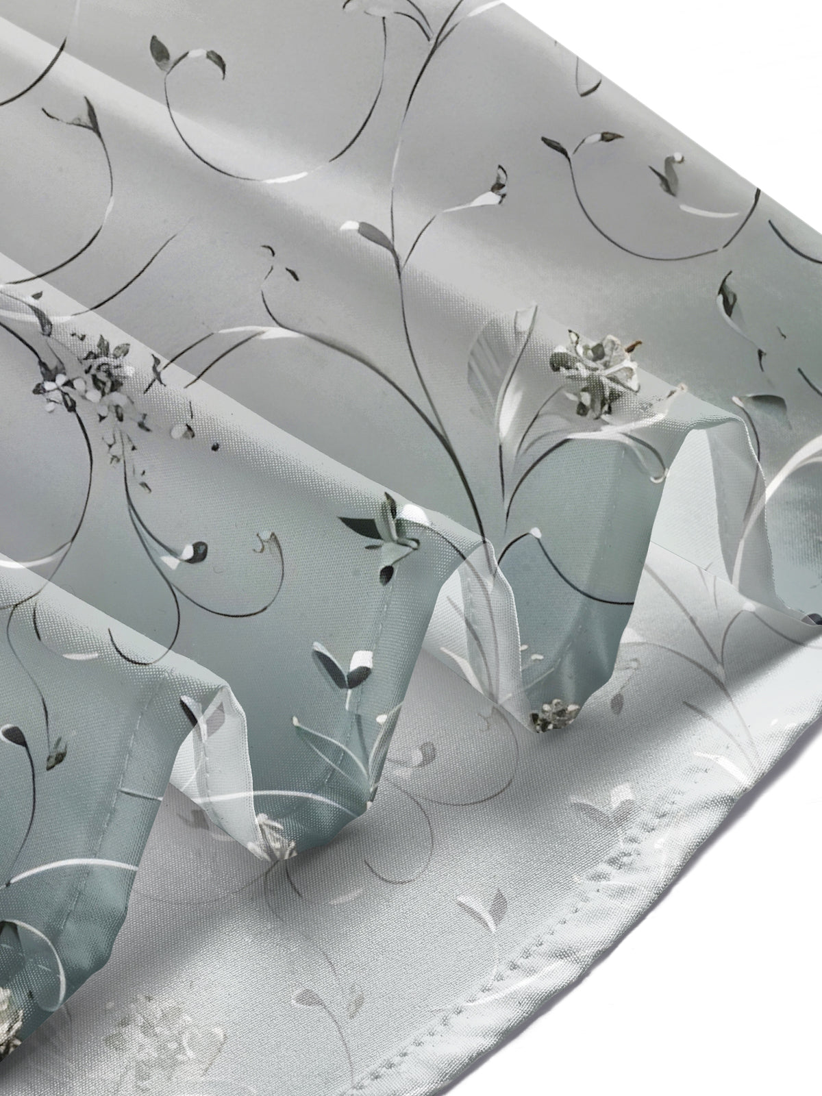 Silvery Floral Leaves Men's Pocket Short Sleeve Shirts