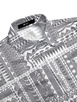 men's pattern print shirt side view