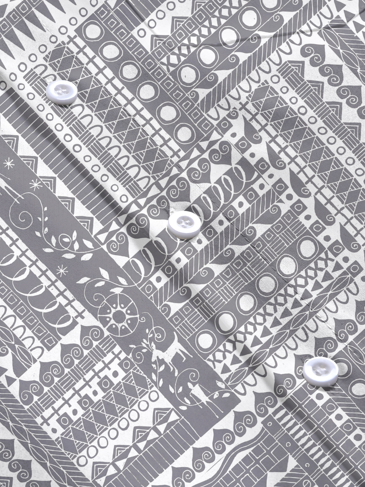 Retro Geometric Art Print Men's Pocket Short Sleeve Shirts