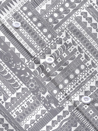 men's geometric print short sleeve flat lay shirt