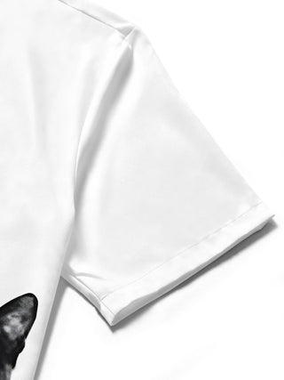 men's cat print shirt summer vacation