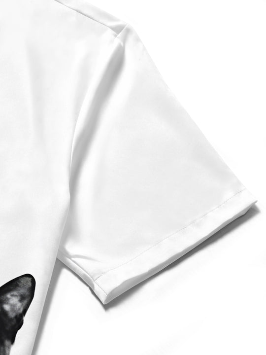men's cat print shirt summer vacation