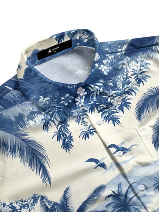 men's Hawaiian short sleeve flat lay shirt