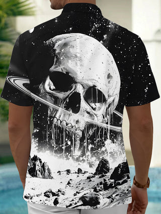 men's skeleton pattern shirt back view