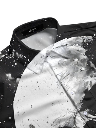 men's gothic print shirt side view