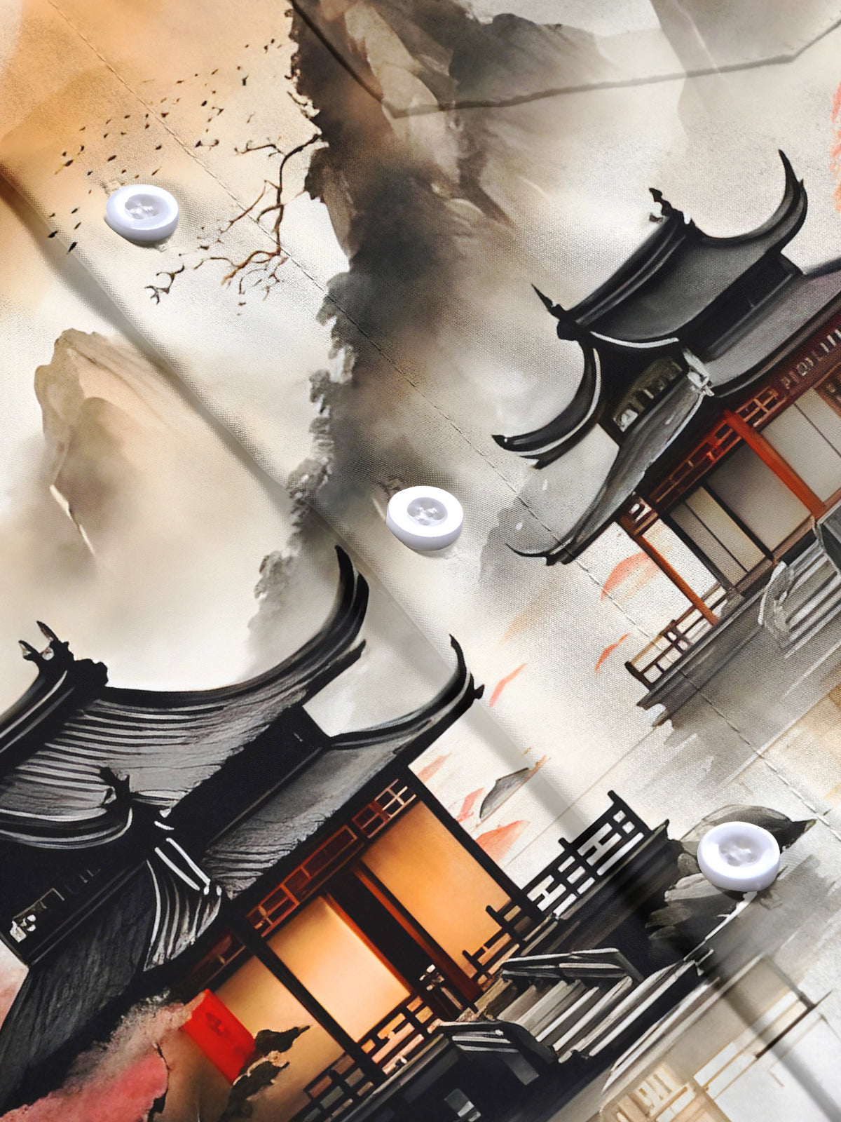 Flamingo Landscape Men's Pocket Short Sleeve Shirts