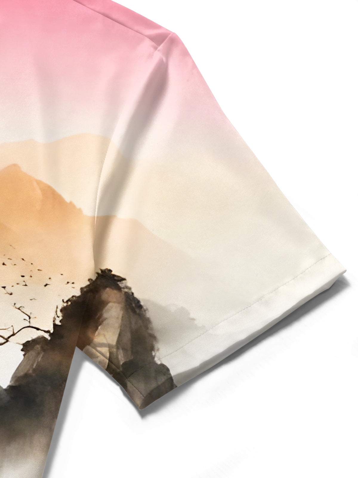 Flamingo Landscape Men's Pocket Short Sleeve Shirts