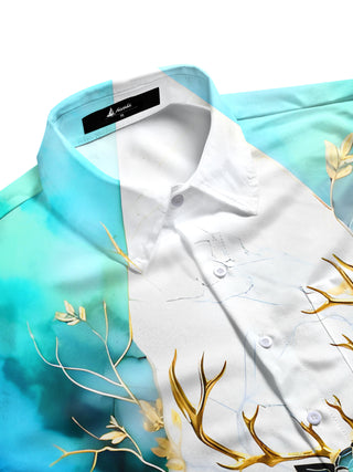 Men's short sleeve pocket shirt side view with half sleeve design
