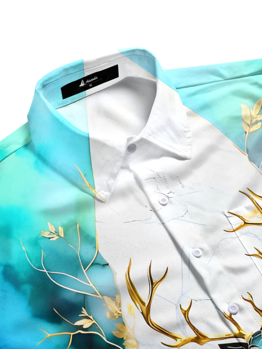 Men's short sleeve pocket shirt side view with half sleeve design