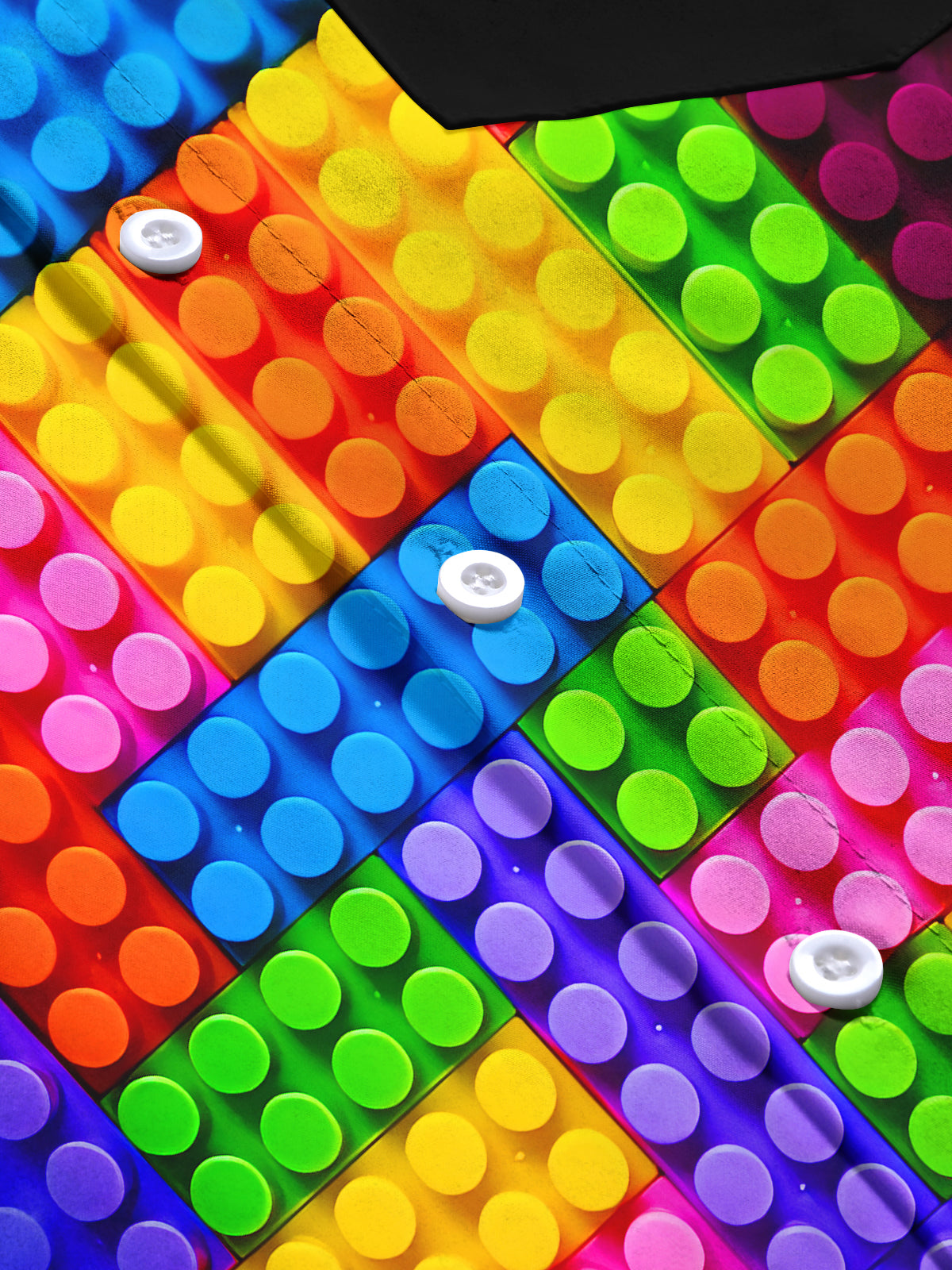 Rainbow Geometric Color Blocks Men's Pocket Short Sleeve Shirts