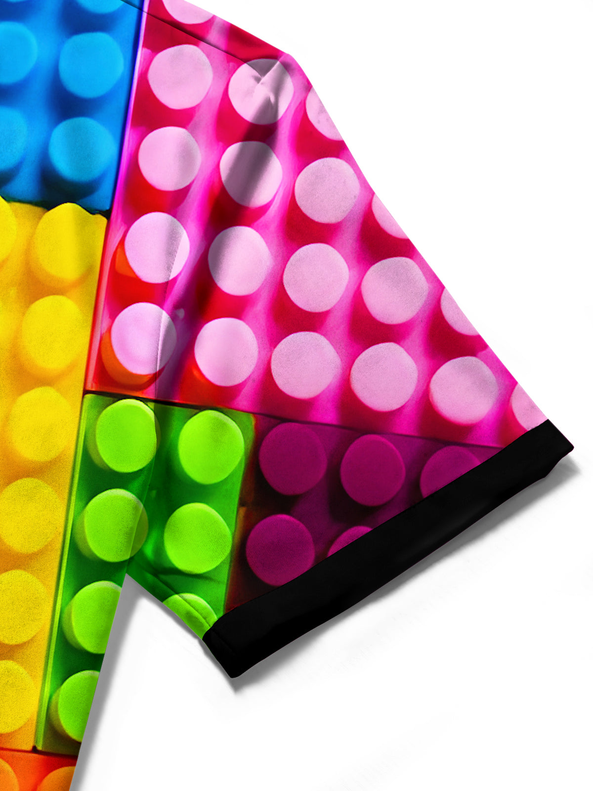 Rainbow Geometric Color Blocks Men's Pocket Short Sleeve Shirts