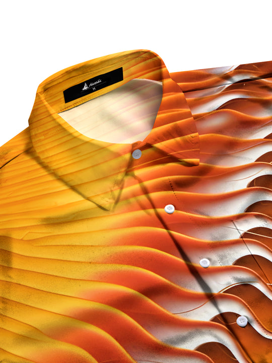 men's art print shirt side view