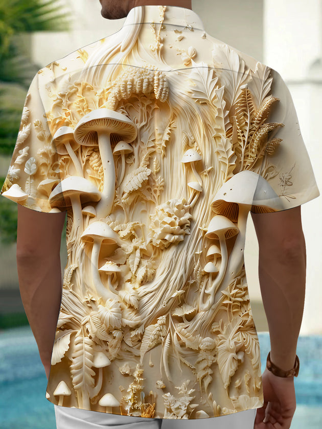 men's botanical print shirt back view