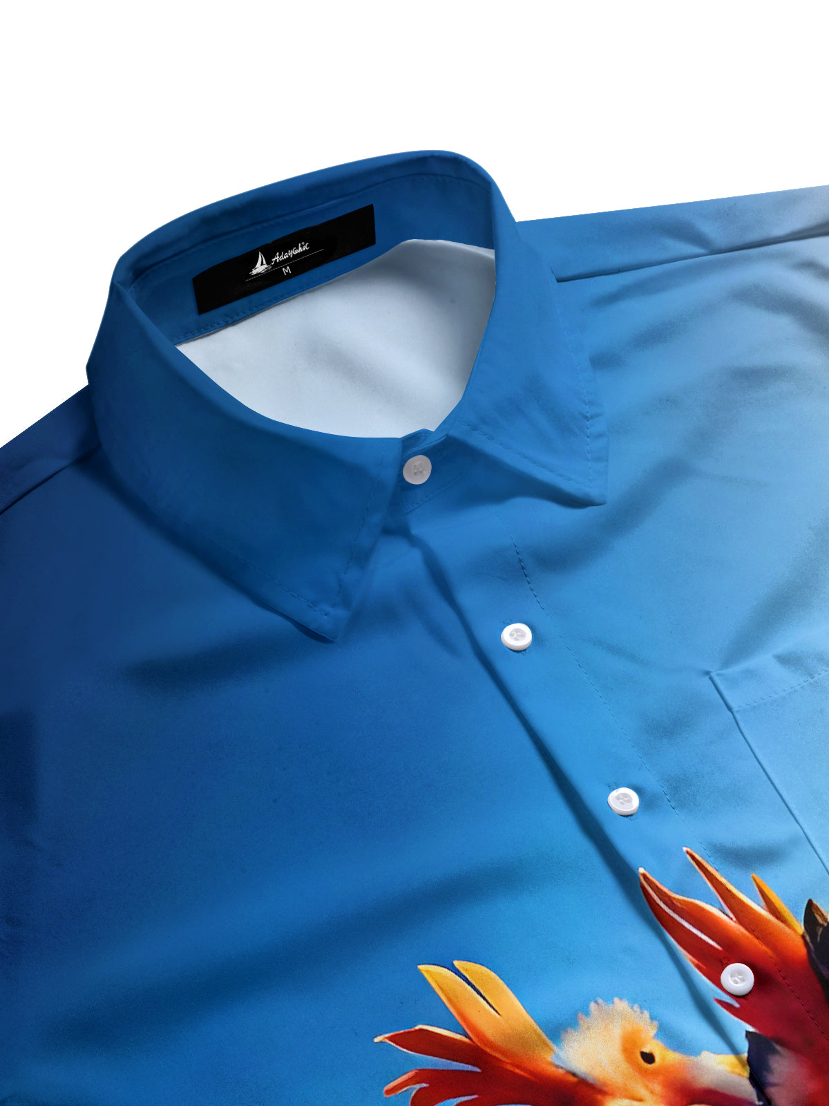 Funny Rooster Men's Pocket Short Sleeve Shirts