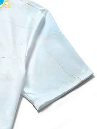 men's floral shirt close-up short sleeve