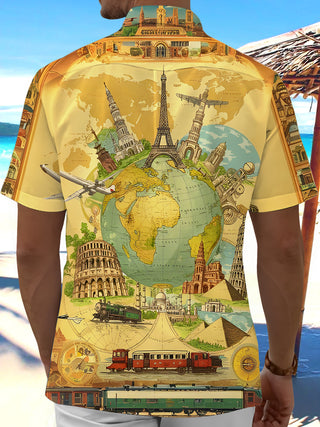 men's vintage print shirt back view