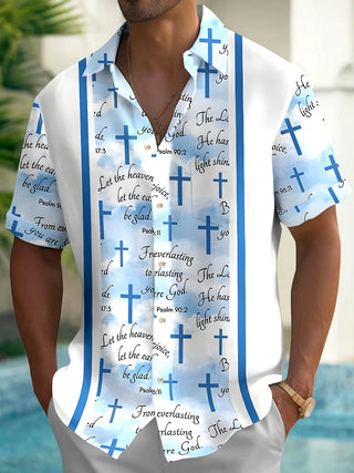 Men's Cross short sleeve pocket shirt front view