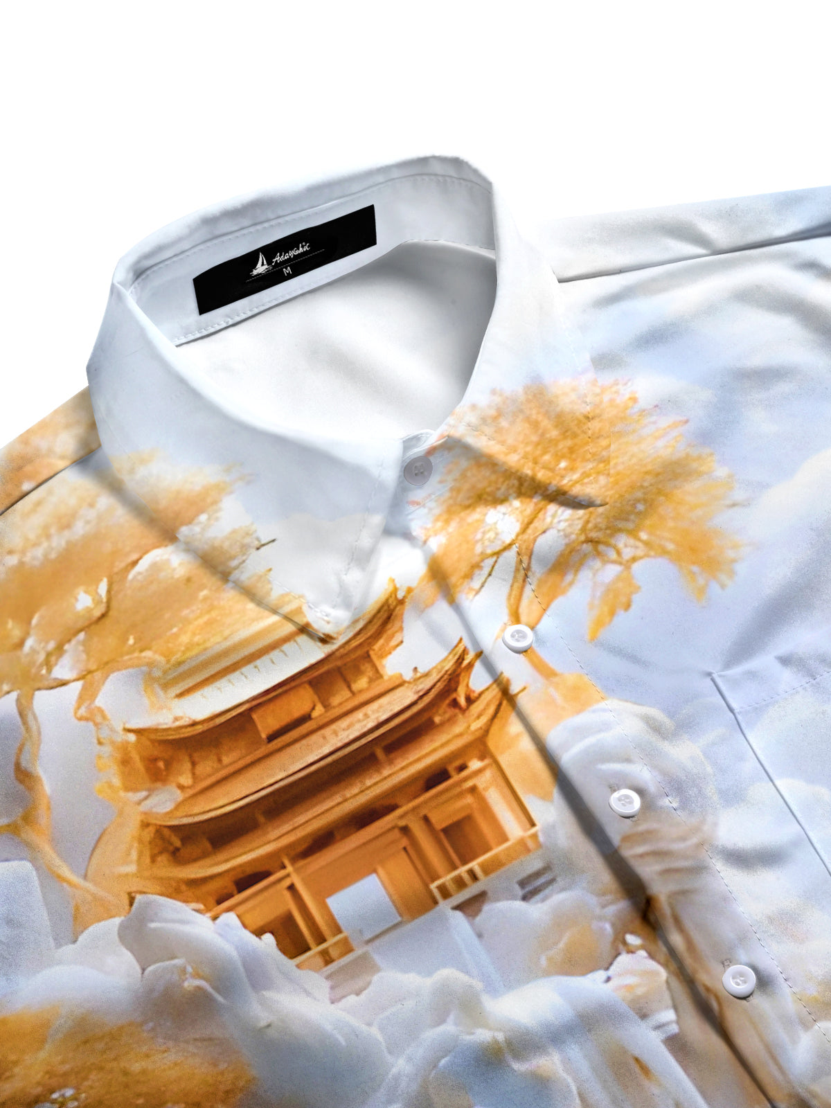 Layers Landscape Trees Courtyard Men's Pocket Short Sleeve Shirts