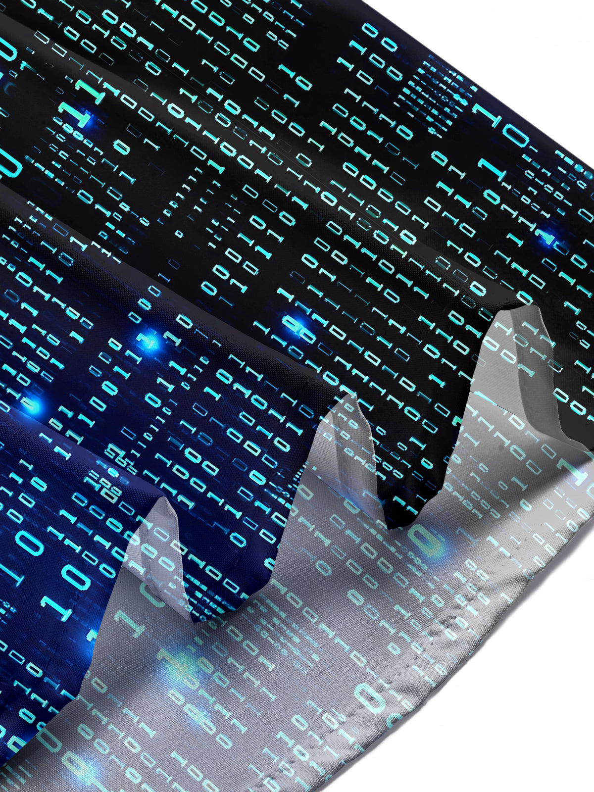 Digital Code Print Men's Pocket Short Sleeve Shirts