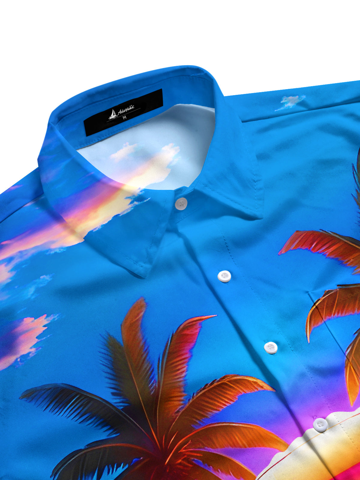 Hawaiian Coconut Trees Beer Beach Men's Pocket Short Sleeve Shirts