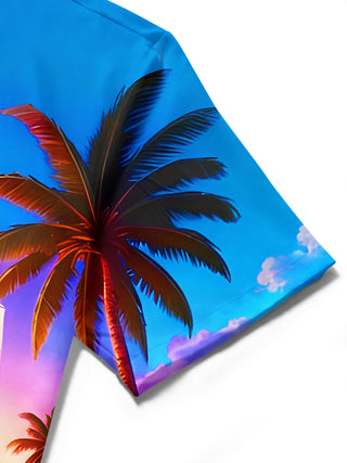 men's Hawaiian shirt close-up short sleeve