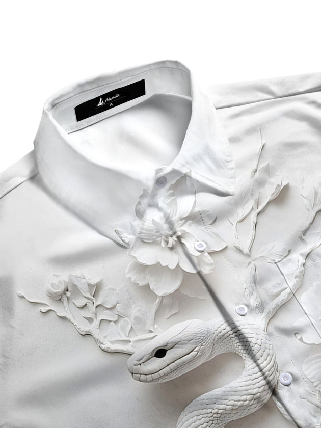 men's floral short sleeve flat lay shirt