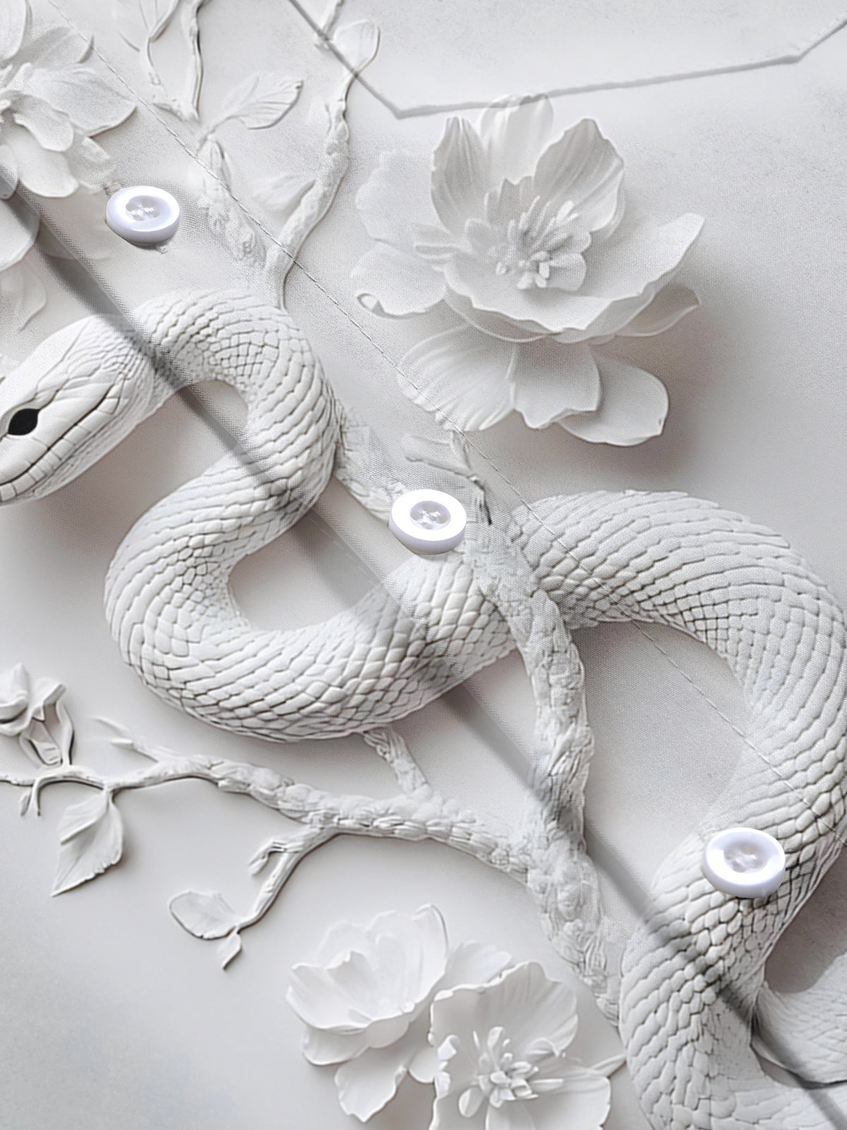 Snake Floral Print Men's Pocket Short Sleeve Shirts