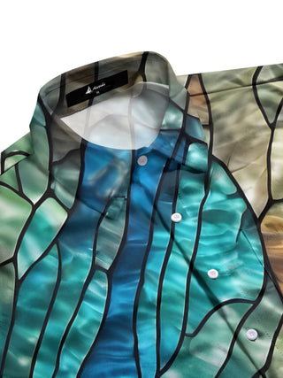 men's short sleeve shirt side view