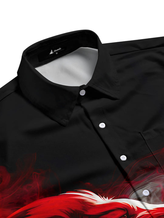 men's printed short sleeve flat lay shirt