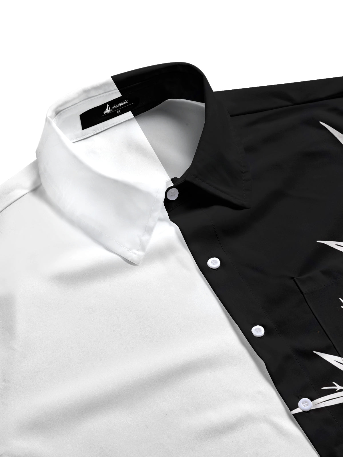 Bamboo Print Men's Pocket Short Sleeve Shirts