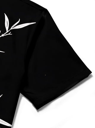 Men's bamboo print short sleeve shirt lifestyle shot