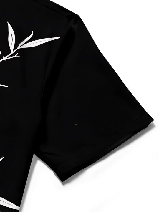 Men's bamboo print short sleeve shirt lifestyle shot