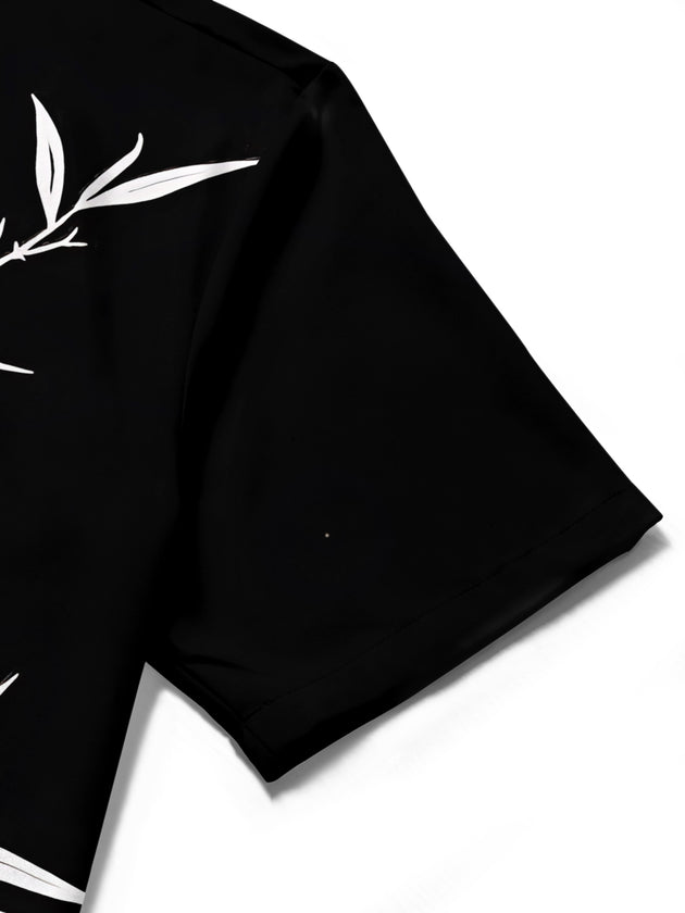 Men's bamboo print short sleeve shirt lifestyle shot