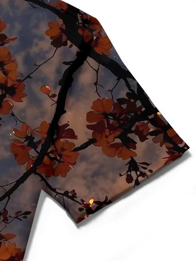 men's printed shirt close-up short sleeve