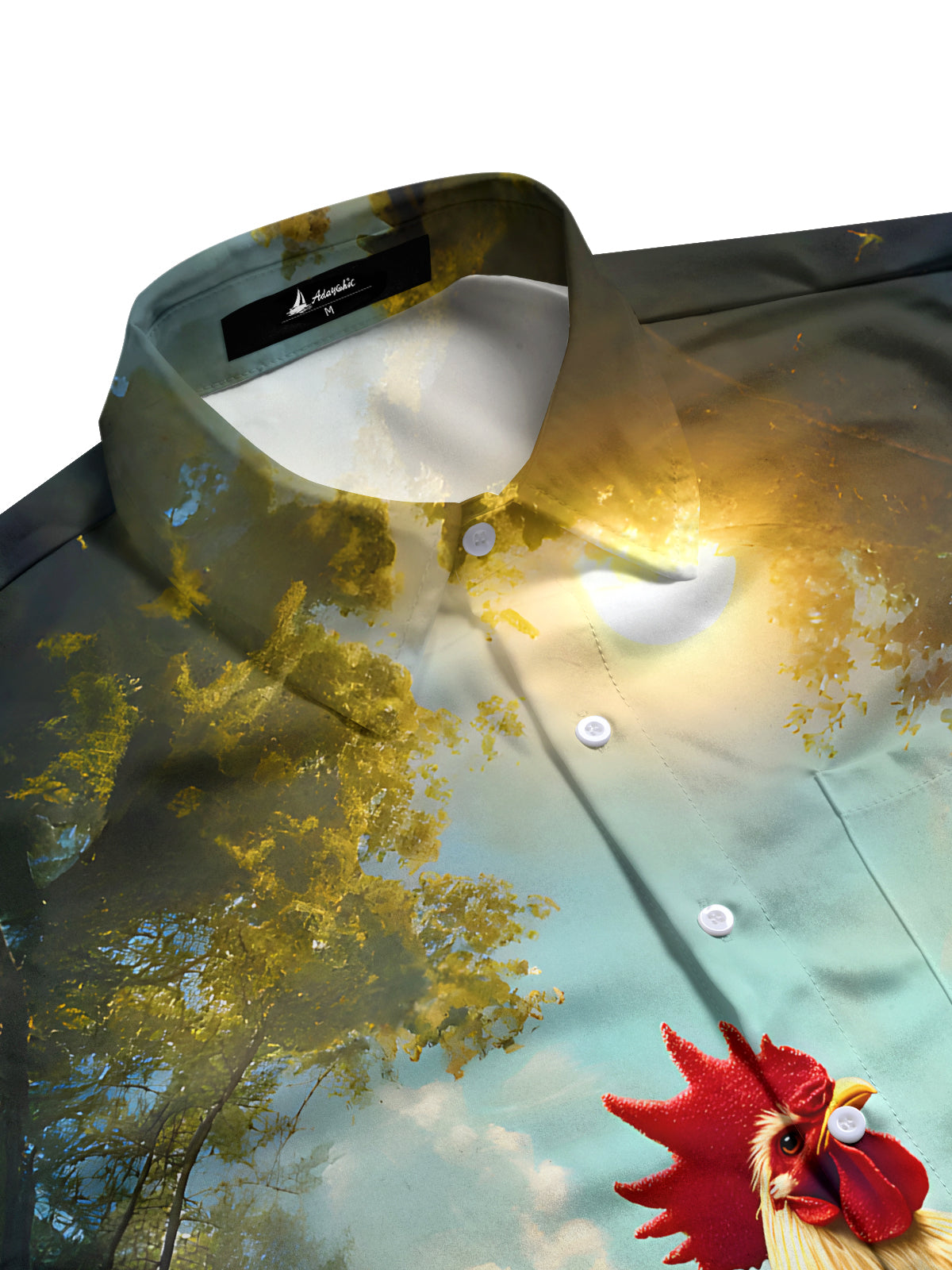 Rooster Guitar Men's Pocket Short Sleeve Shirts