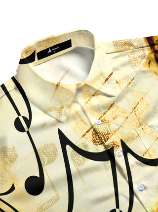men's guitar print shirt side view