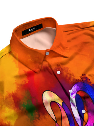 men's tie dye short sleeve flat lay shirt