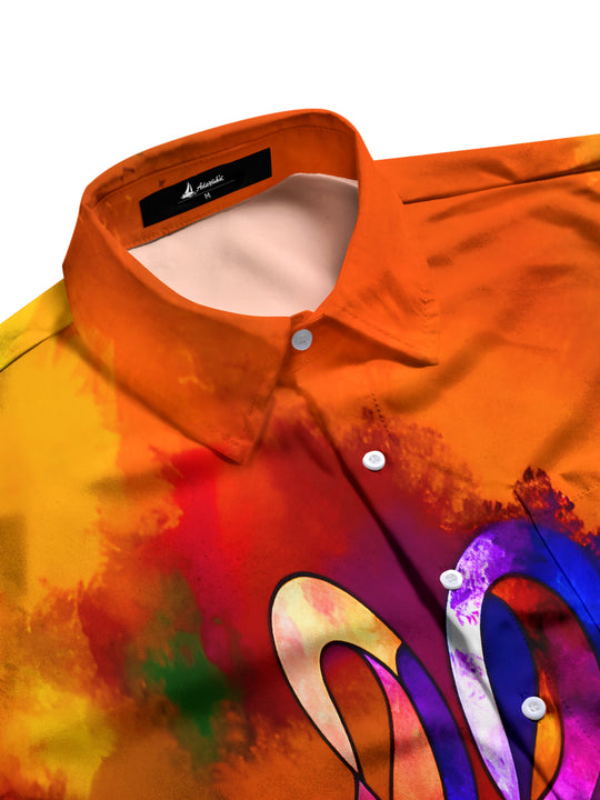 men's tie dye short sleeve flat lay shirt